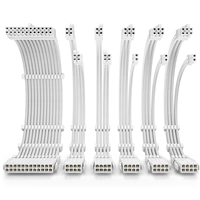 Antec White PSU Extension Cable Kit - 6 Pack (1x 24 Pin, 2x 4+4 Pin, 3x 6+2 Pin)