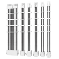 Antec White/Grey PSU Extension Cable Kit - 6 Pack (1x 24 Pin, 1x 4+4 Pin, 2x 8 Pin, 2x 6 Pin)