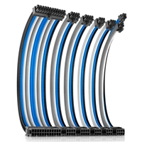 Antec Black/Grey/Blue/White PSU Extension Cable Kit with black connectors  6 Pack (24 PIN / 1 x CPU 4+4 / 2x PCI-E 8 / 2 x PCI-E 6)