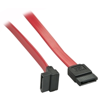 LINDY 33352 0.7m SATA Internal Cable 7 Pin To 90 Deg 7Pin, Compatible with SATA III and backwards compatible with SATA I and II, Red, 10 Year Warranty