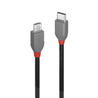 LINDY 36890 0.5m USB 2.0 Type C to Micro-B Cable, Anthra Line