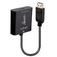 LINDY 41068 DisplayPort 1.2 to HDMI 2.0 18G Active Converter, Connect a DisplayPort computer to an HDMI 4k display, Supports resolutions up to 3840x2160@60Hz, 2 year warranty