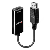 LINDY 41718 Converter, DisplayPort 1.2 (M) to HDMI 1.4 (F), 0.15m Adapter, Black &amp; Red, Supports Resolutions up to 4K 3840x2160@30Hz, Quick &amp; Simple Plug-and-Play Installation, Retail Polybag Packaging