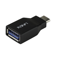 LINDY 41899 USB Adapter, USB 3.2 Type-C (M) to USB 3.2 Type-A (F), Adapter, Black, Supports Data Transfer Speeds up to 10Gbps, Robust PVC Housing &amp; Nickel Connectors, Retail Polybag Packaging