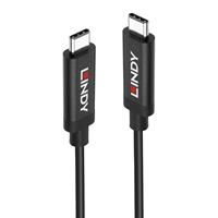 LINDY 43348 3m USB 3.2 Gen 2 C/C Active Cable, Data transfer rates up to 10Gbps, Supports video resolutions up to UHD 8K 7680x4320@60Hz including 4K 4096x2160@120Hz, 2 year warranty