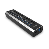 LINDY 43370 10 Port USB 3.0 Hub with On/Off Switches