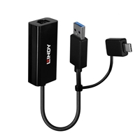 Lindy USB 3.2 Gen 1 Gigabit Ethernet Converter, Bus-Powered, No External Power Supply Required