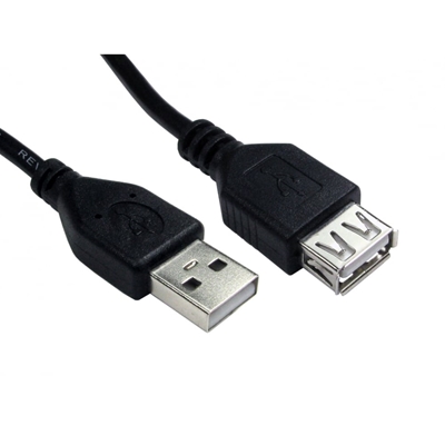 USB 2.0 A (M) to USB 2.0 A (F) 1m Black OEM Extension Data Cable