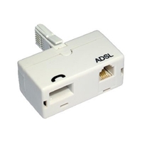 BT (M) to BT (F) and RJ11 (F) White OEM Direct Plug ADSL Micro Filter Adapter