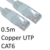 RJ45 (M) to RJ45 (M) CAT6 0.5m White OEM Moulded Boot Copper UTP Network Cable