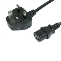 UK Mains to IEC C13 Kettle 1.8m Black OEM Power Cable