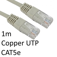 RJ45 (M) to RJ45 (M) CAT5e 1m Grey OEM Moulded Boot Copper UTP Network Cable