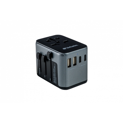 Verbatim (49545) UTA-03 Universal Travel Adapter with 1 x USB-C PD 30W &amp; QC 3.0 / 2 x USB-C / 2 x USB-A