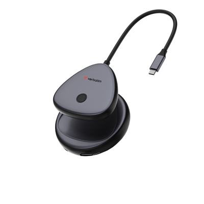 Verbatim Share My Screen USB-C Wireless Display Adapter 4K With Hub, Extra USB-A Port For Other Essential Devices