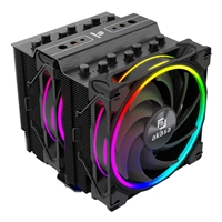 Akasa Soho H7 ARGB CPU Cooler, Black, 2x 120mm PWM Fan, Dual Tower, Aluminium Fins, 7x Copper Heatpipes, Intel/AMD