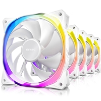 Antec Fusion 120mm ARGB 5 Fan Pack, White, 5x120mm ARGB Fans, Upto 2000RPM, 57.93CFM Airflow, 31.24dB Max, 4-pin PWM