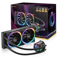 ANTEC Vortex 240 ARGB AiO Liquid CPU Cooler, Universal Socket, 240mm Radiator, PWM 2000RPM Fusion ARGB Cooling Fans, Addressable RGB LED Lighting with Suspended Spiral Pump Head Design