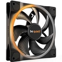 be quiet! Light Wings PWM Addressable RGB Fan, 140mm, 1500RPM, 4-Pin PWM Fan &amp; 3-Pin ARGB Connectors, Black Frame, Black Blades, ARGB Lighting on Front &amp; Rear