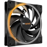 be quiet! Light Wings PWM High Speed Addressable RGB Fan, 140mm, 2200RPM, 4-Pin PWM Fan &amp; 3-Pin ARGB Connectors, Black Frame, Black Blades, ARGB Lighting on Front &amp; Rear