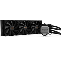 be quiet! Pure Loop AiO Liquid CPU Cooler, Universal Socket, 360mm Radiator, 3 x Pure Wings 2 120mm PWM 2000RPM Black Cooling Fan, White LED Pump Head, Easy Access Refill Port &amp; Included Coolant Bottle For a Long Lifespan