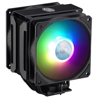 Cooler Master MasterAir MA612 Stealth ARGB Fan CPU Cooler, Universal Socket, Dual 120mm SickleFlow ARGB Fans, 1800RPM, 6 Heat Pipes, Aluminium Fins, Stealth Black Hardware, Mini Addressable RGB LED Controller Included