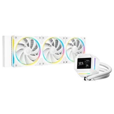 DeepCool LM360 Liquid CPU Cooler with 2.4" IPS Display, 360mm AIO, Triple 120mm ARGB Fans, Anti-Leak Technology, PWM Pump, Intel LGA 1851/1700 &amp; AMD AM5 Compatible, White