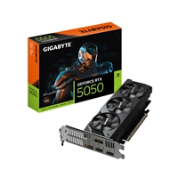 Gigabyte NVIDIA GeForce RTX 5050 OC Low Profile 8G, GDDR6 Graphics Card, 2560 Cuda Core, 2587MHz Core Clock, Triple Fan, 2x DisplayPorts / 2x HDMI Ports
