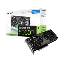 PNY NVIDIA GeForce RTX 5060 Ti DUAL OC 16GB GDDR7 Graphics Card, 4608 CUDA Cores, 2407MHZ Core Clock, Dual Fan, 3 x DisplayPort / 1x HDMI Port