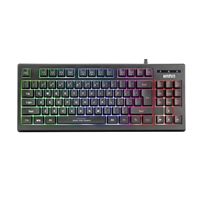 Marvo Scorpion K607 80% TKL Layout Gaming Keyboard, Multimedia, USB 2.0, Full Anti-ghosting, Ergonomic Compact Design, 3 Colour LED backlit with Adjustable Brightness, Black