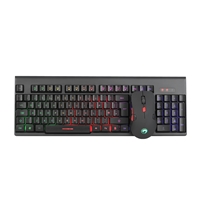 Marvo Scorpion KW512 Wireless Keyboard and Mouse Bundle, 12 Multimedia Keys, 3 Colour LED Backlit with 7 Lighting Modes, Optical Mouse with Adjustable 800-1600 dpi, 6 Buttons, Ideal for Gaming, Home or Office