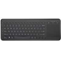 Microsoft All-in-One Wireless Media Keyboard with Integrated Trackpad, Spill-Resistant, Customisable Media Hotkeys, Compatible with Windows, Mac, Android, Smart TV&apos;s and Consoles, UK English Layout