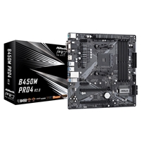 ASRock B450M Pro4 R2.0 AMD Socket AM4 Micro ATX VGA/DVI-D/HDMI DDR4 USB C 3.1 Motherboard