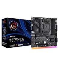 ASRock B550M PG Riptide DDR4 Motherboard, AMD Socket AM4, 1x PCIe 4.0 x16, 1x PCIe 3.0 x16, 1x PCIe 3.0 x1, 1x M.2 KeyE for WiFi, Micro ATX, 2x USB 3.2 Gen2x2 Type-C, Phantom Gaming 2.5G LAN, HDMI, 4x SATA3