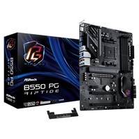 ASRock B550 PG Riptide DDR4 Motherboard, AMD Socket AM4, 1x PCIe 4.0 x16, 2x PCIe 3.0 x16, 1x PCIe 3.0 x1, 1x M.2 KeyE for WiFi, ATX, 3x USB 3.2 Gen2x2 Type-C, Killer E3100G 2.5G LAN, HDMI, 6x SATA3