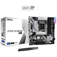 ASRock B760M PRO RS/D4 WIFI Motherboard, Intel Socket 1700, Supports 12th/13th Gen, 2x PCIe 4.0 x16, 1x PCIe 4.0 x1, Hyper M.2, Micro ATX, USB Type-C, LAN, HDMI, DisplayPort, WiFi 6E + Bluetooth 5.3