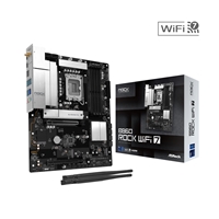 ASRock B860 Rock WiFi 7 Intel 1851 Socket Motherboard, ATX, 4x DDR5 Slots, 3x M.2 Socket, Fitted I/O Shield, 2.5GbE LAN, Wi-Fi 7, 1x HDMI Port