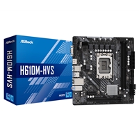 ASRock H610M-HVS Motherboard, Intel Socket 1700, 12th Gen, Micro ATX, DDR4, 5 Phase Power Design, 1x PCIe 4.0 x16, 1x PCIe 3.0, 4x SATA3, 4x USB 3.2 Gen1, 6x USB 2.0, Realtek Gigabit LAN, HDMI, VGA 