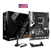 ASRock X670E Pro RS Motherboard, AMD Socket AM5, 4x DDR5 DIMMs, ATX, PCIe 5.0 x16, Blazing M.2 PCIe Gen5x4, USB 3.2 Type-C, Realtek 2.5G LAN, 802.11ax Wi-Fi 6E, Bluetooth, HDMI, DisplayPort