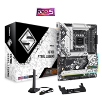 ASRock X670E Steel Legend Motherboard, AMD Socket AM5, 4x DDR5 DIMMs, ATX, PCIe 5.0 x16, Blazing M.2 PCIe Gen5x4, USB 3.2 Type-C, Realtek 2.5G LAN, 802.11ax Wi-Fi 6E, Bluetooth, HDMI, DisplayPort