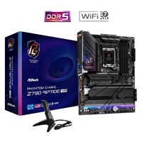 ASRock Z790 RIPTIDE WIFI Motherboard, Intel Socket LGA1700, Supports 14th, 13th &amp; 12th Gen, 1x PCIe 5.0 x16, 1x PCIe 4.0 x16, PCIe 3.0 x1, ATX, USB 3.2 Gen2x2, Killer 2.5G LAN, Hyper M.2 PCIe Gen4 x 8 &amp; SATA3, 802.11be WiFi 7 + Bluetooth