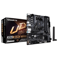 Gigabyte A520M DS3H WIFI6E AMD AM4 Socket Motherboard, Micro-ATX, 4x DDR4 Slots, 1x M.2 Socket, GbE LAN, Wi-Fi 6E, 1x DisplayPort / 1x HDMI Port