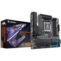 Gigabyte B650M AORUS ELITE AX DDR5 Motherboard, AMD Socket AM5, Micro ATX, 1x PCIe 5.0 x4, 1x PCIe 4.0 x16, 1x PCIe 4.0 x4, Bluetooth, Wi-Fi 6E, USB 3.2 Gen 2x2, Q-Flash Plus, RGB FUSION 2.0