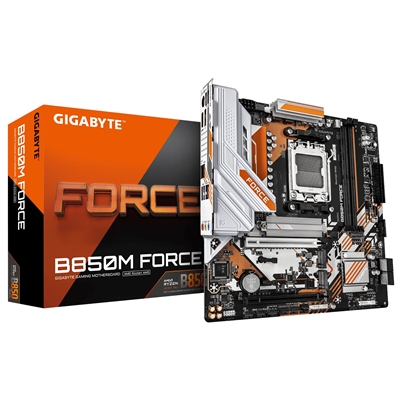 Gigabyte B850M FORCE AMD AM5 Socket Motherboard, Micro-ATX, 2x DDR5 Slots, 3x M.2 Socket, 2.5GbE LAN, 1x DisplayPort / 1x HDMI Port
