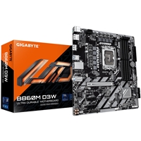 Gigabyte B860M D3W Intel 1851 Socket Motherboard, Micro-ATX, 4x DDR5 Slots, 2x M.2 Sockets, GbE LAN, 2x DisplayPorts / 1x HDMI Port