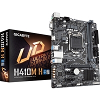 Gigabyte H410M H DDR4 Motherboard, Intel Socket 1200, Supports 10th Gen Intel Processors, Micro ATX, 1x PCIe 3.0 x16, 2x PCIe 3.0 x1, USB 3.2 Gen1, M.2 2280, D-Sub/HDMI