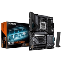 Gigabyte X870E EAGLE WIFI7 AMD AM5 Socket Motherboard, ATX, 4x DDR5 Slots, 4x M.2 Socket, Fitted I/O Shield, 5GbE LAN, Wi-Fi 7, 1x HDMI Port / 2x USB-C (USB4)