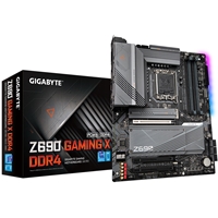 Gigabyte Z690 GAMING X DDR4 Motherboard, Intel Socket 1700, 12th Gen, 4 x PCIe 4.0, ATX, USB 3.2 Type C, RGB, 2.5GbE LAN, HDMI, DisplayPort, Fully Covered Thermal Design, Q-Flash Plus