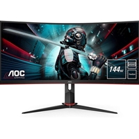 AOC CU34G2X/BK 34&quot; WQHD 1ms VGA / HDMI / Display Port Freesync Height Adjustable Curved Monitor