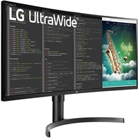 LG 35WN75CP-B.AEK 35 Inch UltraWide Curved Monitor, QHD, HDMI, Display Port, USB-C, 100Hz, 5ms, Freesync, Height Adjust, Tilt, Speakers, VESA, Black