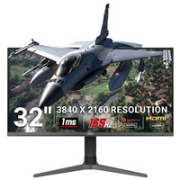 piXL CM32G7 32 Inch 144Hz 4K Widescreen IPS Gaming Monitor with AMD FreeSync &amp; Nvidia G-Sync, 3840 x 2160 Resolution, 1ms Response Time, 144Hz Refresh Rate, HDMI, DisplayPort, USB-C, USB-A, RGB Lighting, VESA Mount &amp; Height Adjust
